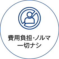 費用負担・ノルマ一切ナシ